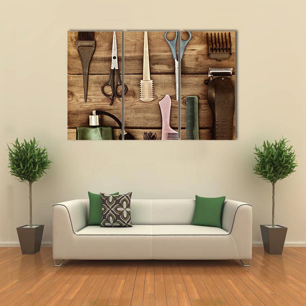 Hairdressing Accessories Canvas Wall Art-3 Horizontal-Gallery Wrap-37" x 24"-Tiaracle