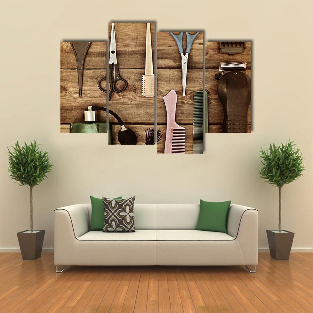 Hairdressing Accessories Canvas Wall Art-4 Pop-Gallery Wrap-50" x 32"-Tiaracle