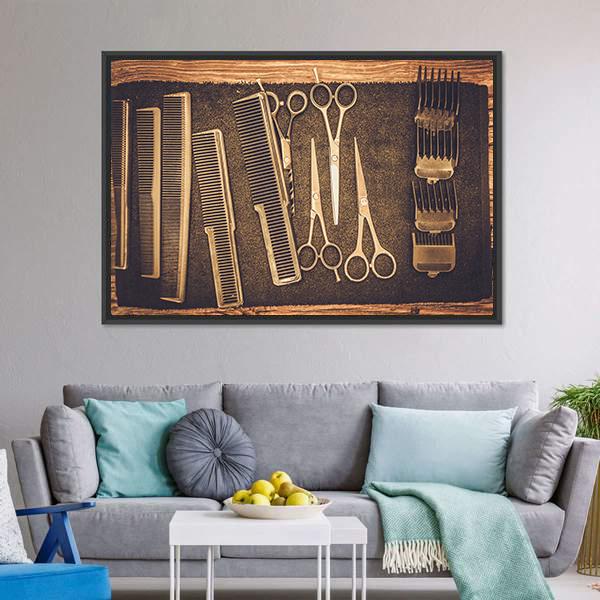 Hairstylist's Accessories Canvas Wall Art-5 Horizontal-Gallery Wrap-22" x 12"-Tiaracle