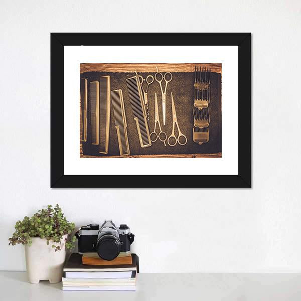 Hairstylist's Accessories Canvas Wall Art-1 Piece-Framed Print-20" x 16"-Tiaracle
