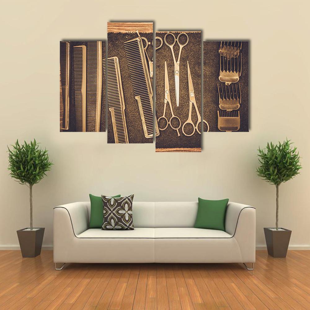 Hairstylist's Accessories Canvas Wall Art-4 Pop-Gallery Wrap-50" x 32"-Tiaracle