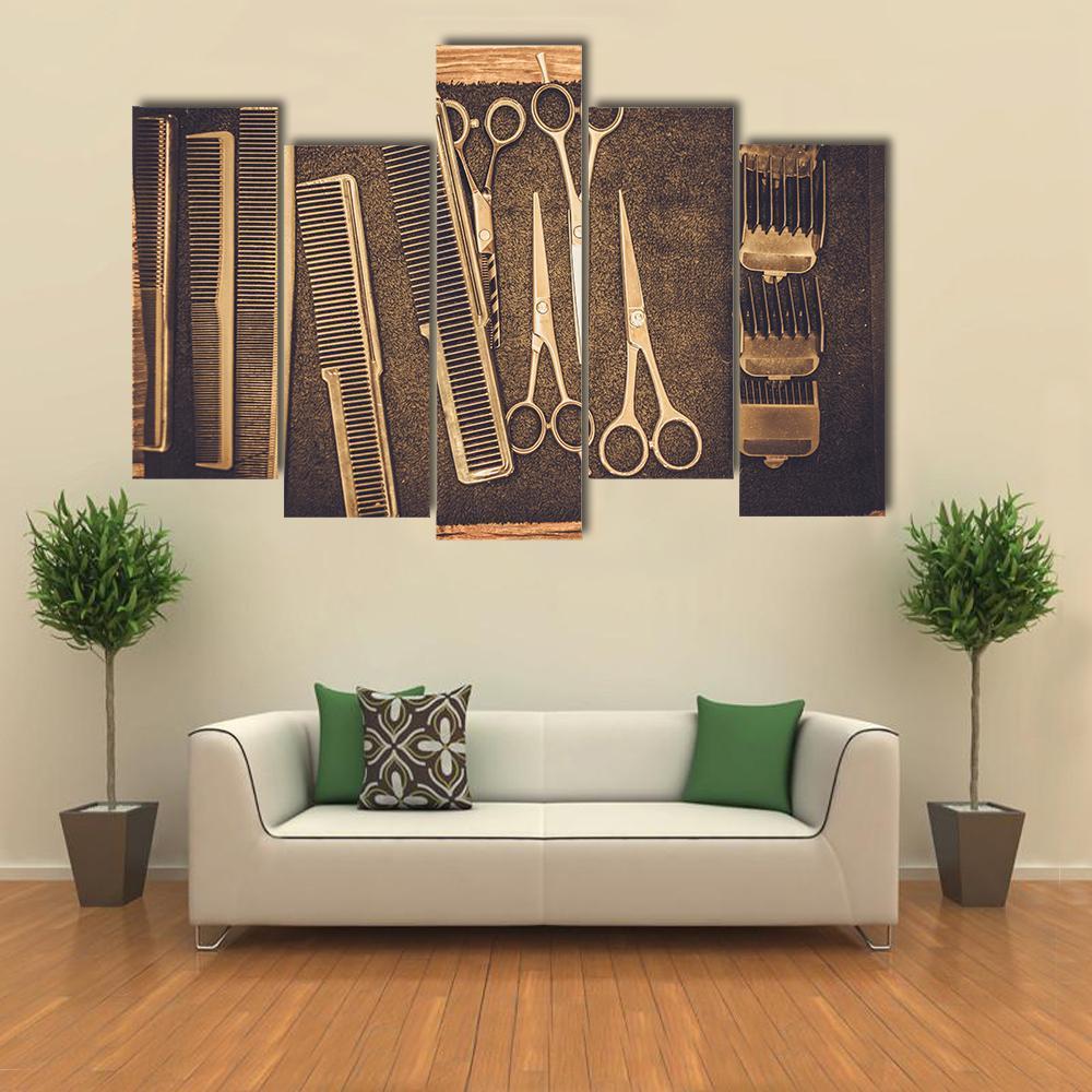 Hairstylist's Accessories Canvas Wall Art-5 Pop-Gallery Wrap-47" x 32"-Tiaracle