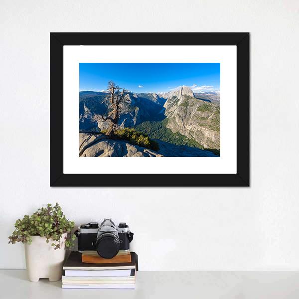 Half Dome Rock Canvas Wall Art-1 Piece-Framed Print-20" x 16"-Tiaracle