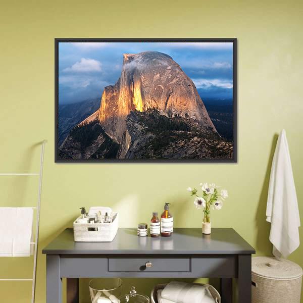 Half Dome Yosemite National Park Canvas Wall Art-1 Piece-Floating Frame-24" x 16"-Tiaracle