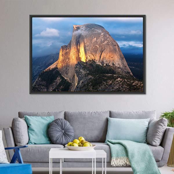 Half Dome Yosemite National Park Canvas Wall Art-3 Horizontal-Gallery Wrap-25" x 16"-Tiaracle