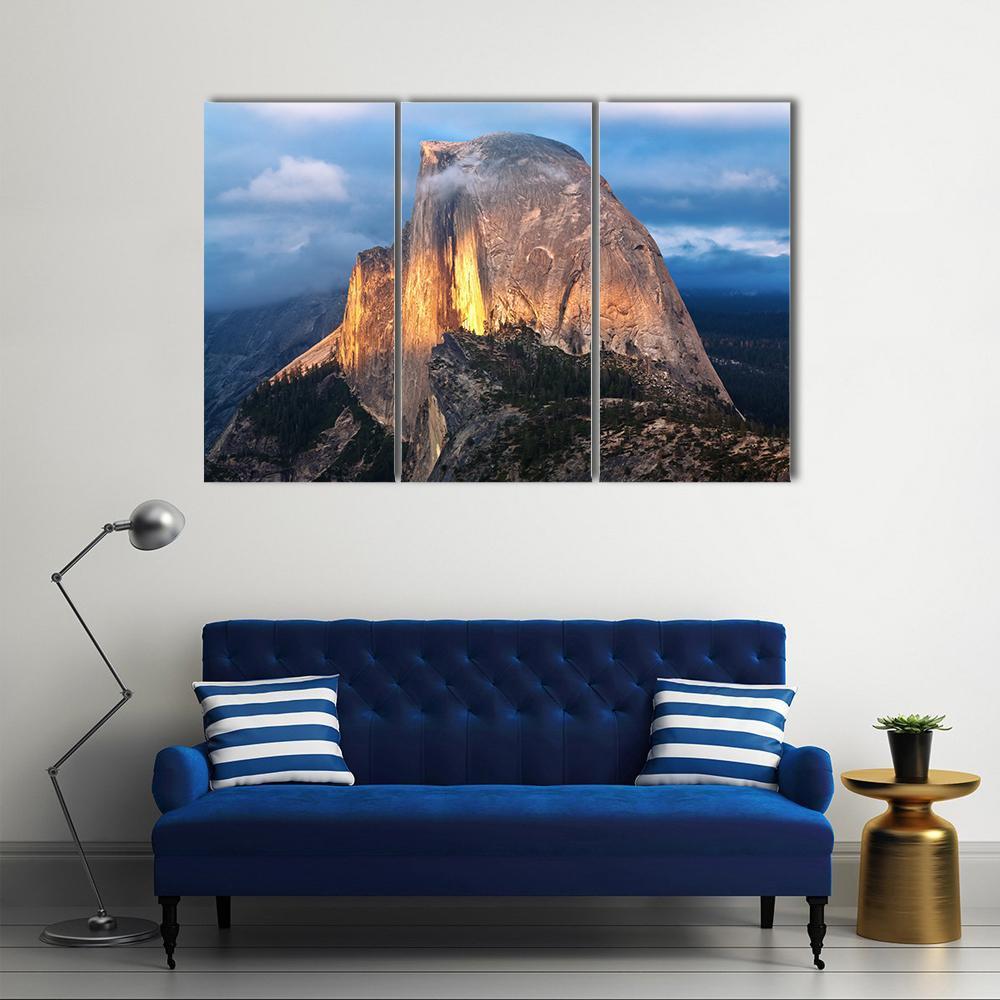 Half Dome Yosemite National Park Canvas Wall Art-3 Horizontal-Gallery Wrap-37" x 24"-Tiaracle