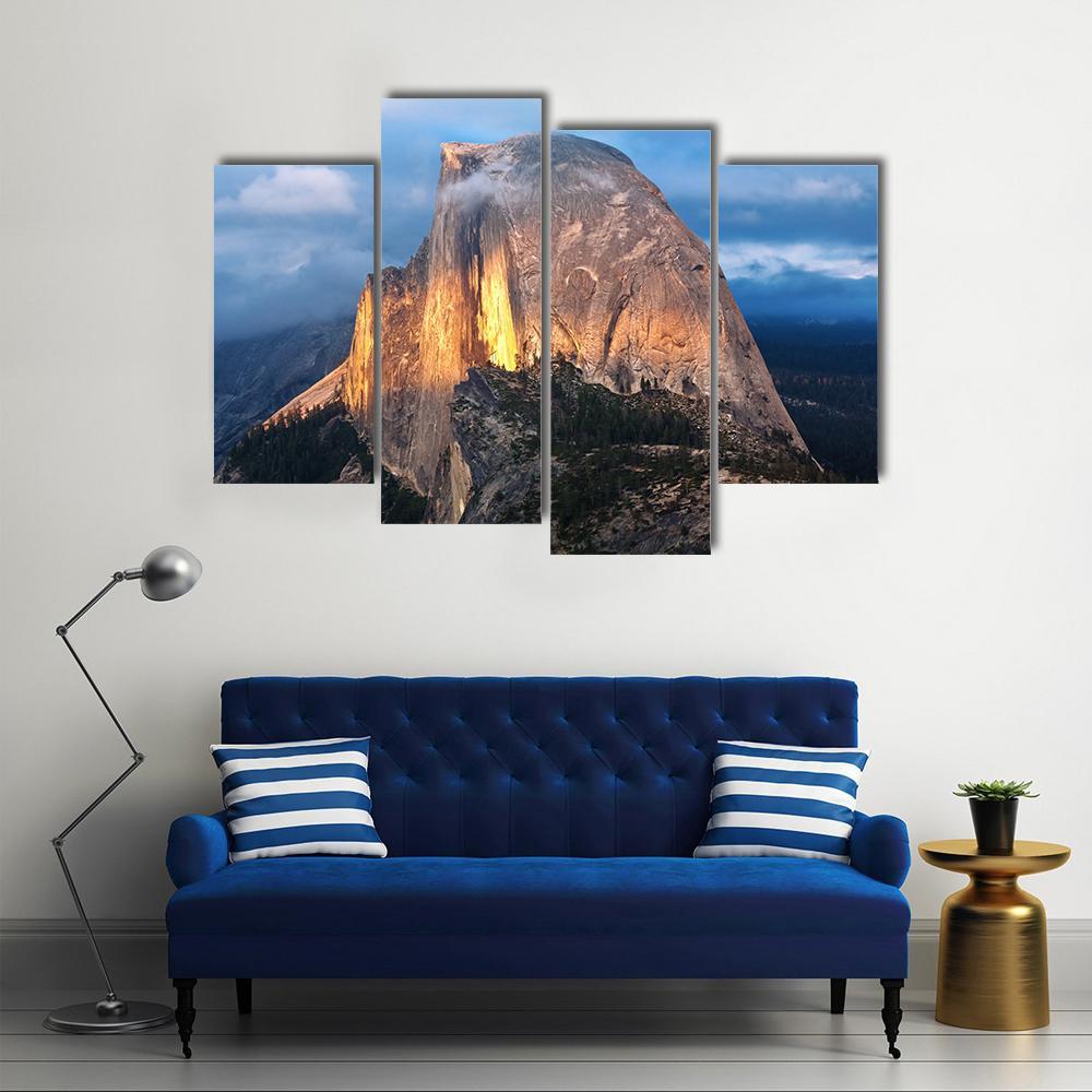 Half Dome Yosemite National Park Canvas Wall Art-4 Pop-Gallery Wrap-50" x 32"-Tiaracle