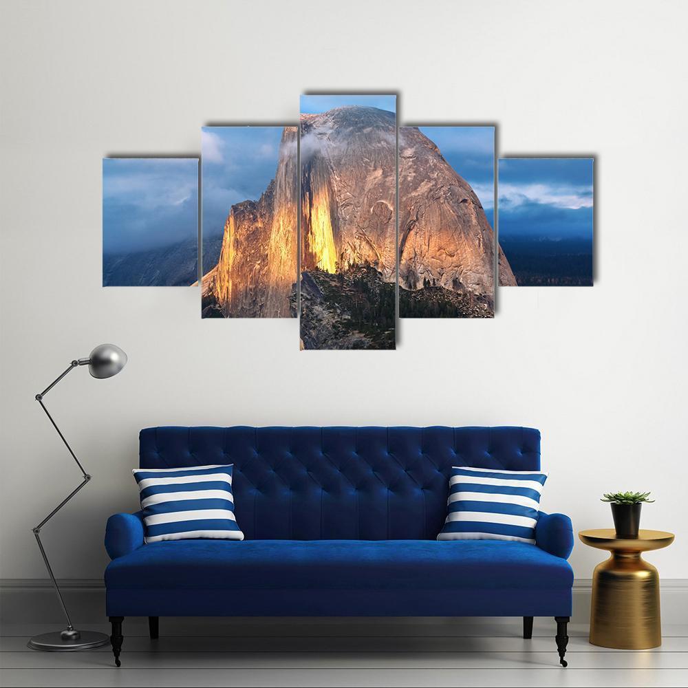 Half Dome Yosemite National Park Canvas Wall Art-5 Star-Gallery Wrap-62" x 32"-Tiaracle