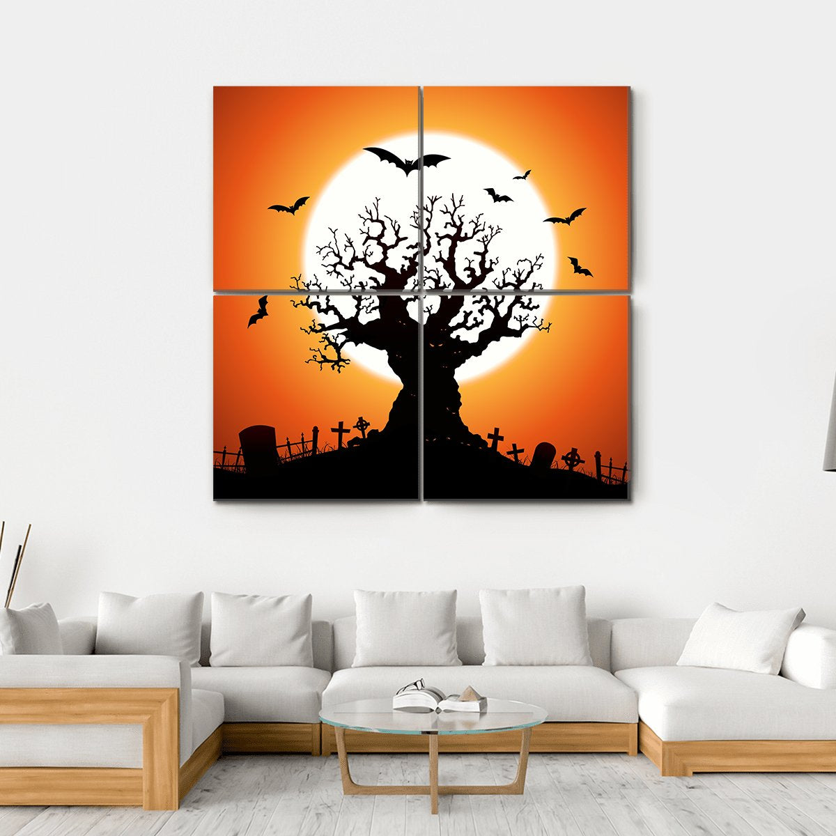Halloween Concept Canvas Wall Art-4 Square-Gallery Wrap-17" x 17"-Tiaracle