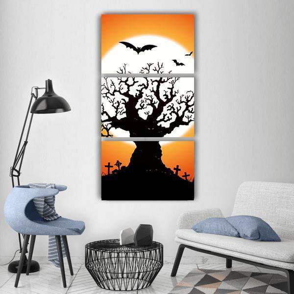 Halloween Concept Vertical Canvas Wall Art-3 Vertical-Gallery Wrap-12" x 25"-Tiaracle