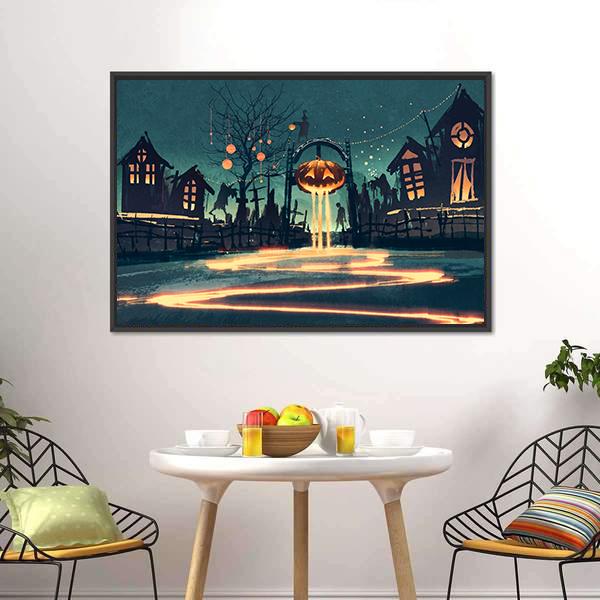 Halloween Night Canvas Wall Art-5 Horizontal-Gallery Wrap-22" x 12"-Tiaracle