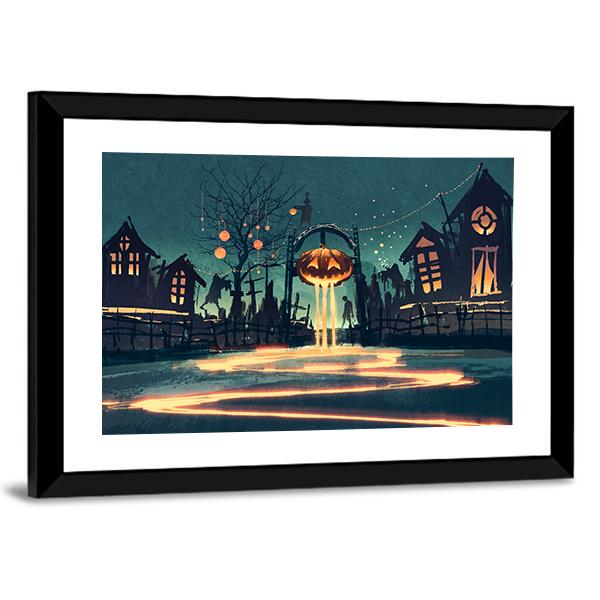 Halloween Night Canvas Wall Art-5 Horizontal-Gallery Wrap-22" x 12"-Tiaracle