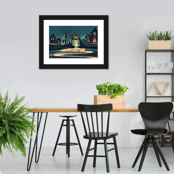 Halloween Night Canvas Wall Art-5 Horizontal-Gallery Wrap-22" x 12"-Tiaracle