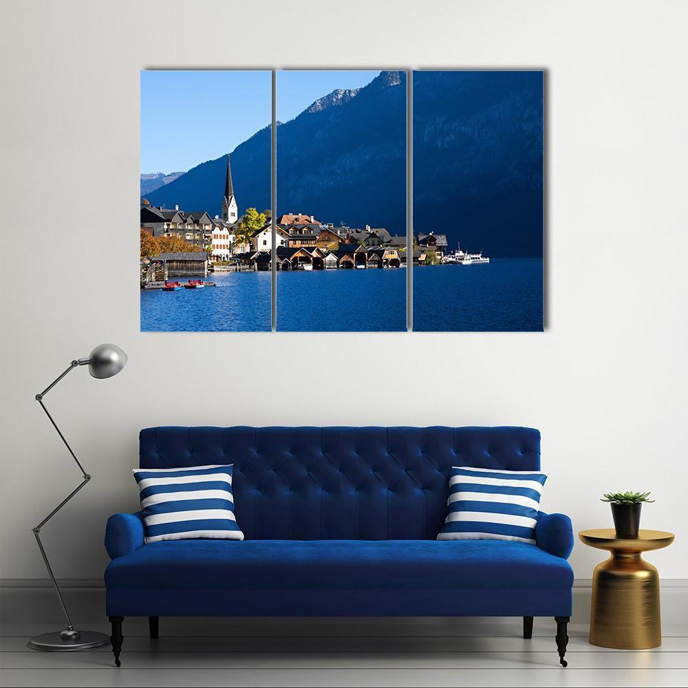 Hallstatt In Austria Canvas Wall Art-3 Horizontal-Gallery Wrap-37" x 24"-Tiaracle