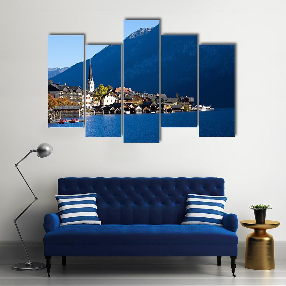 Hallstatt In Austria Canvas Wall Art-5 Pop-Gallery Wrap-47" x 32"-Tiaracle