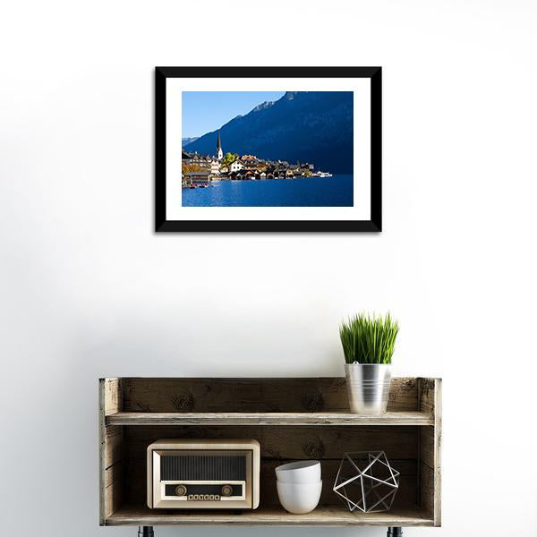 Hallstatt In Austria Canvas Wall Art-1 Piece-Framed Print-20" x 16"-Tiaracle