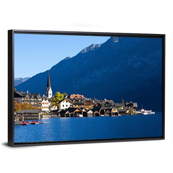 Hallstatt In Austria Canvas Wall Art-3 Horizontal-Gallery Wrap-25" x 16"-Tiaracle