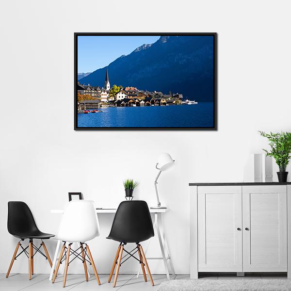 Hallstatt In Austria Canvas Wall Art-3 Horizontal-Gallery Wrap-25" x 16"-Tiaracle