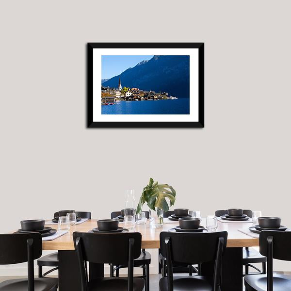 Hallstatt In Austria Canvas Wall Art-3 Horizontal-Gallery Wrap-25" x 16"-Tiaracle