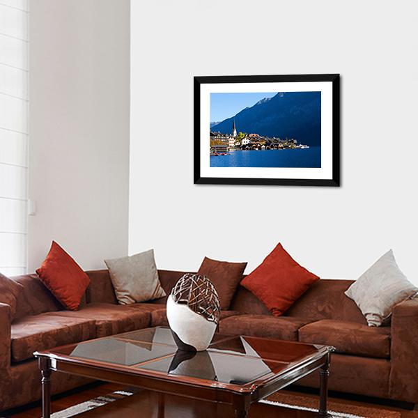 Hallstatt In Austria Canvas Wall Art-3 Horizontal-Gallery Wrap-25" x 16"-Tiaracle