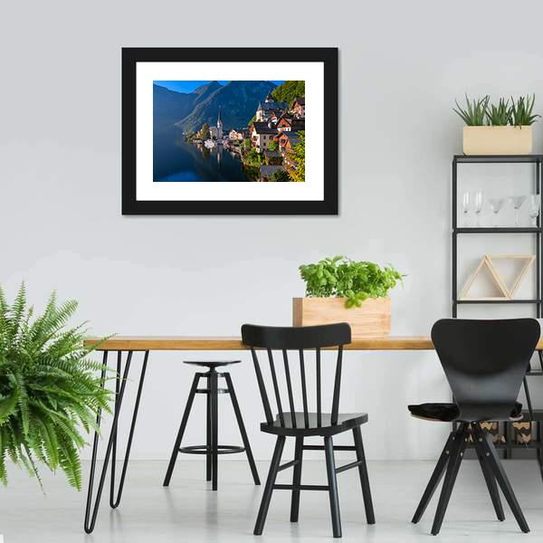 Hallstatt Village On Alpine Lake Canvas Wall Art-3 Horizontal-Gallery Wrap-25" x 16"-Tiaracle