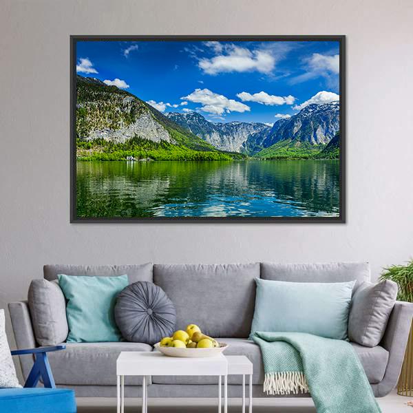 Hallstatter See Mountain Lake Austria Canvas Wall Art-3 Horizontal-Gallery Wrap-25" x 16"-Tiaracle