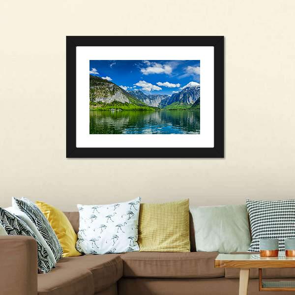 Hallstatter See Mountain Lake Austria Canvas Wall Art-3 Horizontal-Gallery Wrap-25" x 16"-Tiaracle