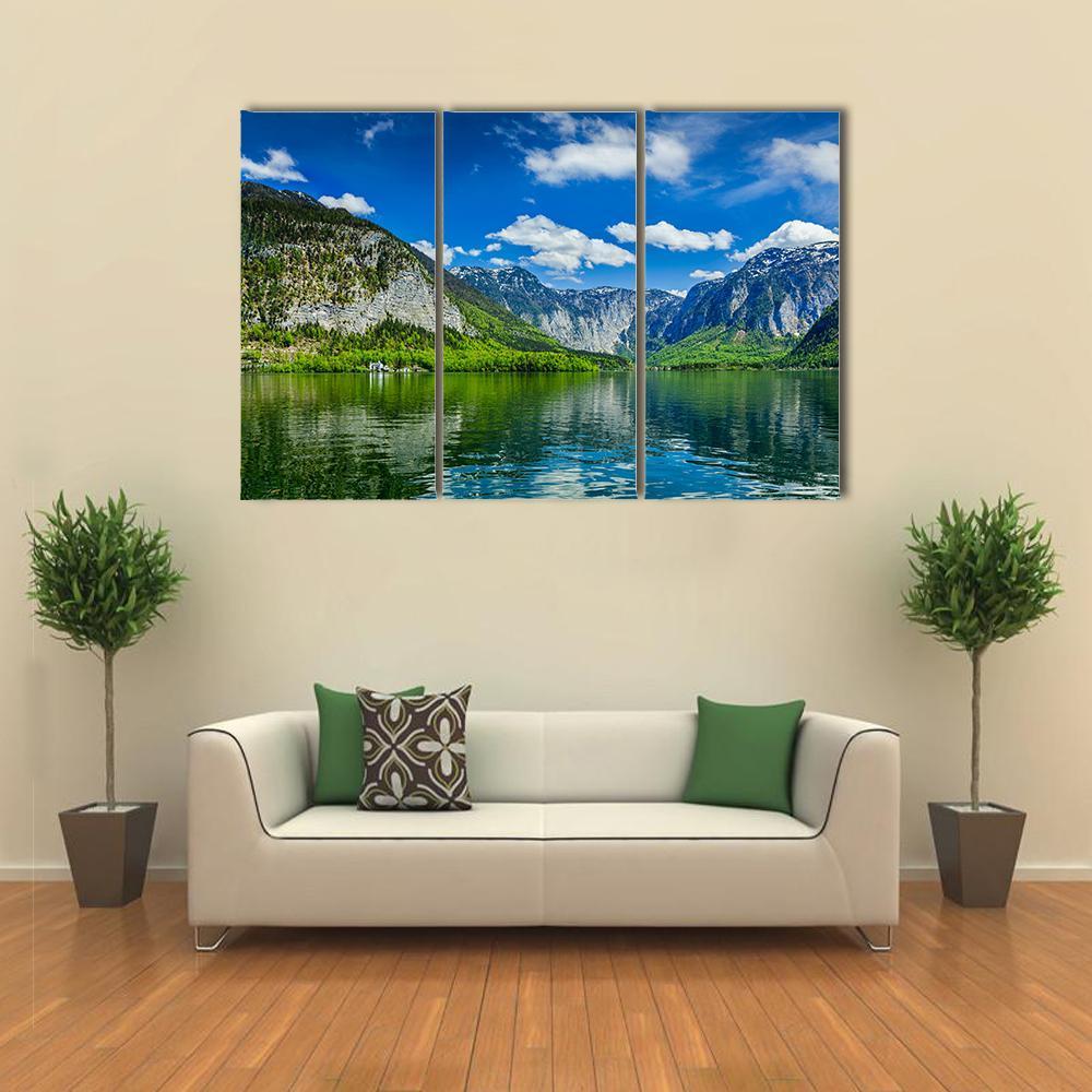 Hallstatter See Mountain Lake Austria Canvas Wall Art-3 Horizontal-Gallery Wrap-37" x 24"-Tiaracle
