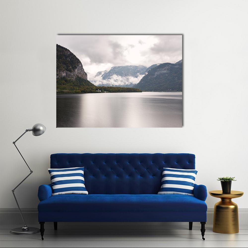 Hallstatter See Mountain Lake Canvas Wall Art-1 Piece-Gallery Wrap-48" x 32"-Tiaracle