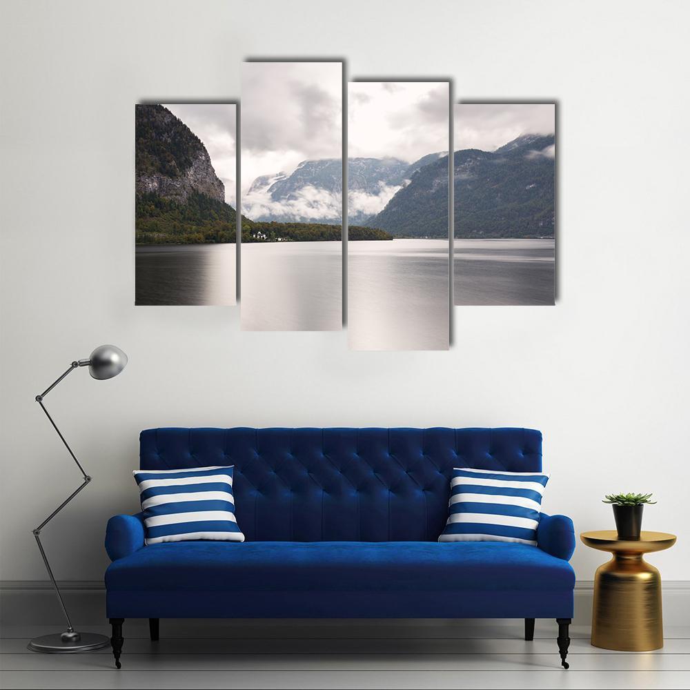 Hallstatter See Mountain Lake Canvas Wall Art-4 Pop-Gallery Wrap-50" x 32"-Tiaracle