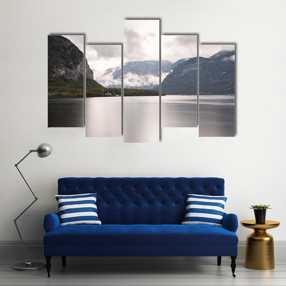 Hallstatter See Mountain Lake Canvas Wall Art-5 Pop-Gallery Wrap-47" x 32"-Tiaracle