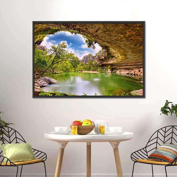 Hamilton Pool Texas Canvas Wall Art-5 Horizontal-Gallery Wrap-22" x 12"-Tiaracle