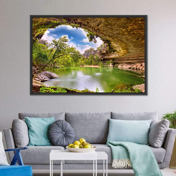 Hamilton Pool Texas Canvas Wall Art-3 Horizontal-Gallery Wrap-25" x 16"-Tiaracle