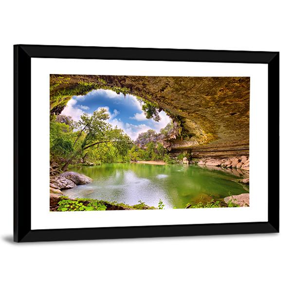 Hamilton Pool Texas Canvas Wall Art-3 Horizontal-Gallery Wrap-25" x 16"-Tiaracle