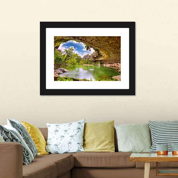 Hamilton Pool Texas Canvas Wall Art-5 Horizontal-Gallery Wrap-22" x 12"-Tiaracle
