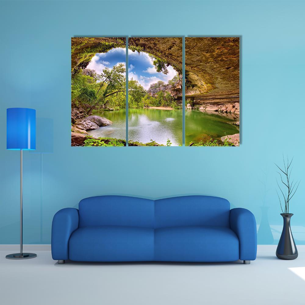 Hamilton Pool Texas Canvas Wall Art-3 Horizontal-Gallery Wrap-37" x 24"-Tiaracle