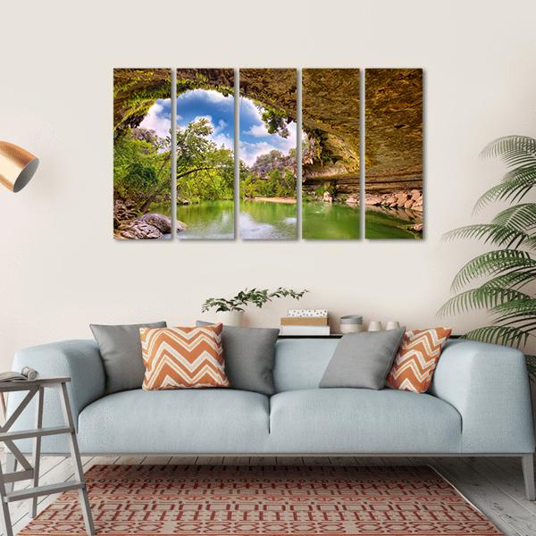 Hamilton Pool Texas Canvas Wall Art-5 Horizontal-Gallery Wrap-22" x 12"-Tiaracle