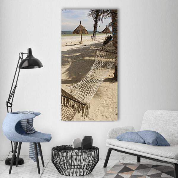 Hammock On Beach Florida Vertical Canvas Wall Art-3 Vertical-Gallery Wrap-12" x 25"-Tiaracle