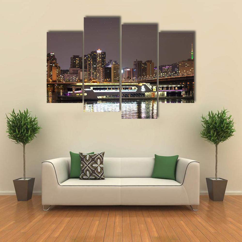 Han River Seoul City Canvas Wall Art-4 Pop-Gallery Wrap-50" x 32"-Tiaracle