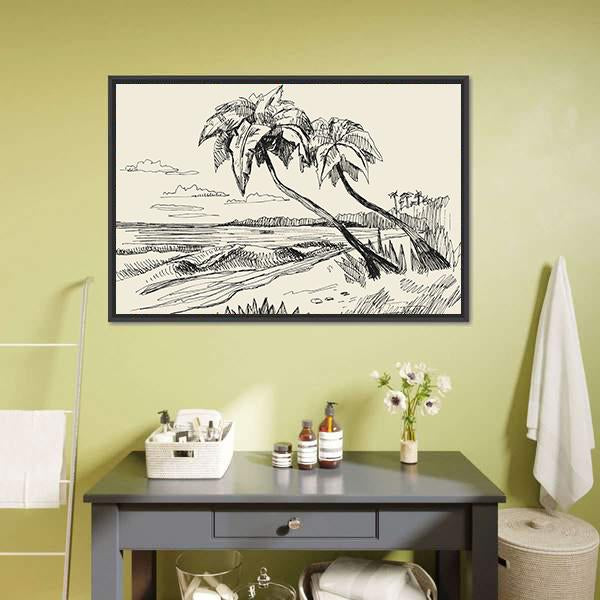 Hand Drawn Picture Canvas Wall Art-1 Piece-Floating Frame-24" x 16"-Tiaracle
