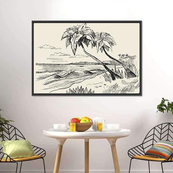 Hand Drawn Picture Canvas Wall Art-5 Horizontal-Gallery Wrap-22" x 12"-Tiaracle