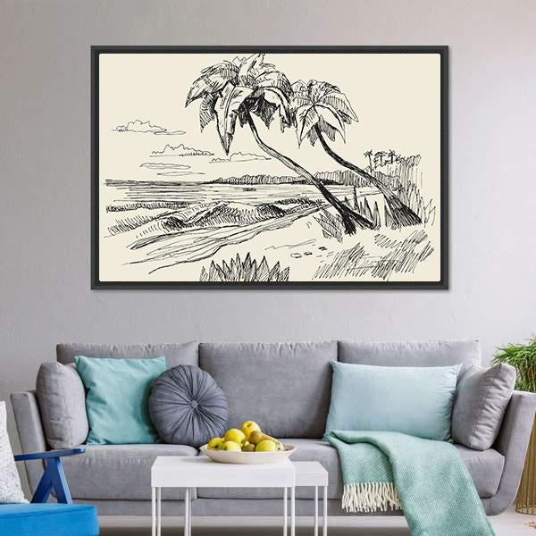 Hand Drawn Picture Canvas Wall Art-3 Horizontal-Gallery Wrap-25" x 16"-Tiaracle