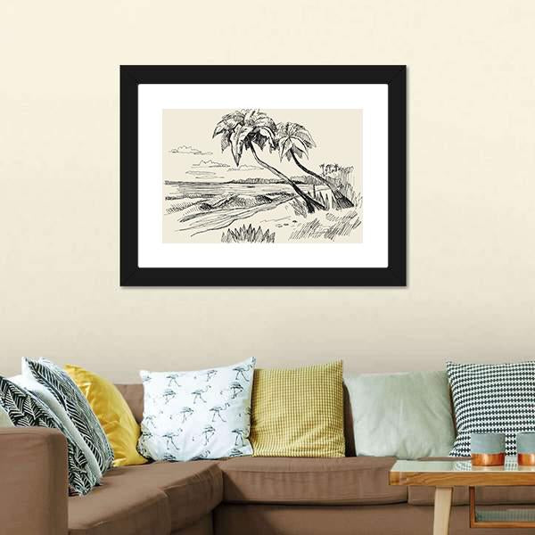 Hand Drawn Picture Canvas Wall Art-5 Horizontal-Gallery Wrap-22" x 12"-Tiaracle