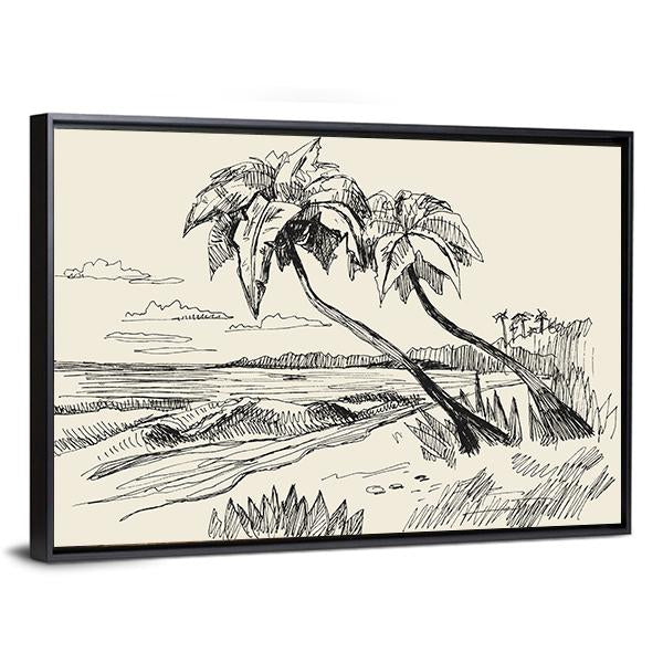 Hand Drawn Picture Canvas Wall Art-5 Horizontal-Gallery Wrap-22" x 12"-Tiaracle
