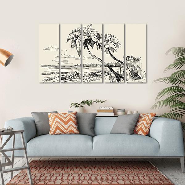 Hand Drawn Picture Canvas Wall Art-5 Horizontal-Gallery Wrap-22" x 12"-Tiaracle