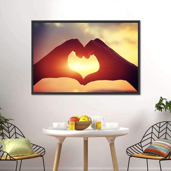 Hands Making Heart Shape Canvas Wall Art-5 Horizontal-Gallery Wrap-22" x 12"-Tiaracle