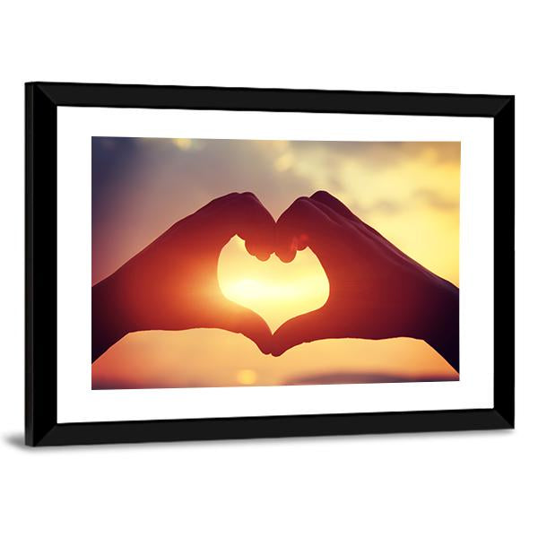 Hands Making Heart Shape Canvas Wall Art-5 Horizontal-Gallery Wrap-22" x 12"-Tiaracle