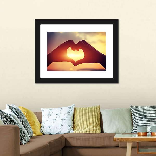 Hands Making Heart Shape Canvas Wall Art-5 Horizontal-Gallery Wrap-22" x 12"-Tiaracle