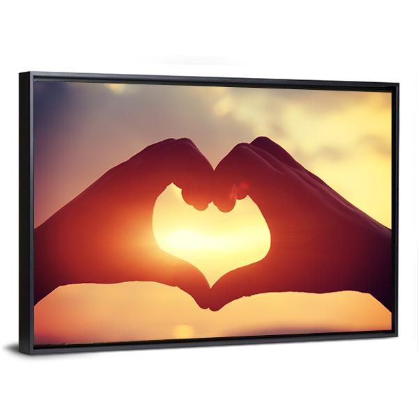 Hands Making Heart Shape Canvas Wall Art-5 Horizontal-Gallery Wrap-22" x 12"-Tiaracle