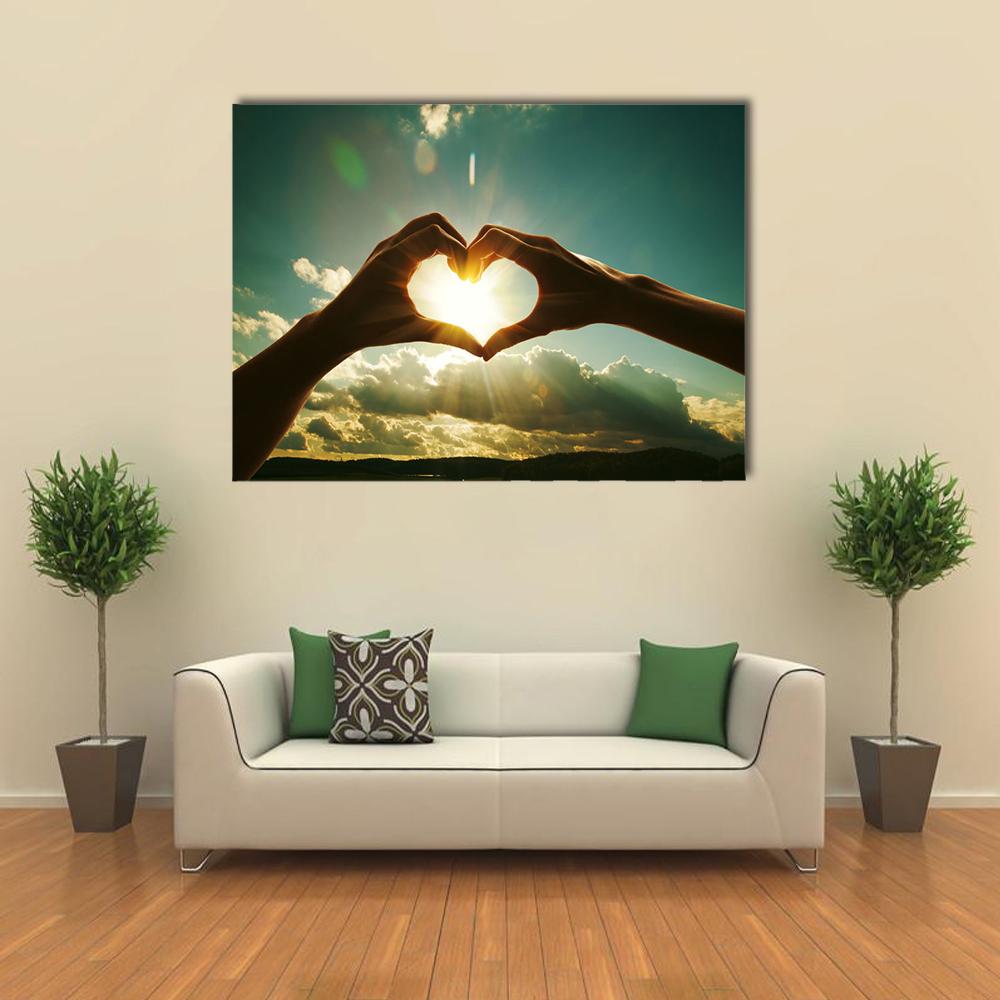 Hands Showing Love Canvas Wall Art-1 Piece-Gallery Wrap-36" x 24"-Tiaracle